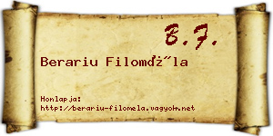 Berariu Filoméla névjegykártya